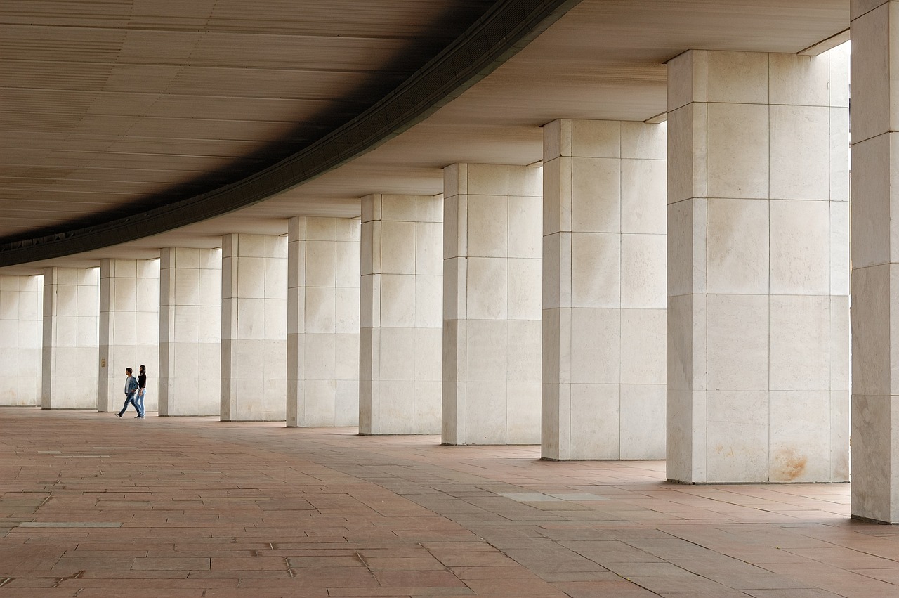 columns, couple, people